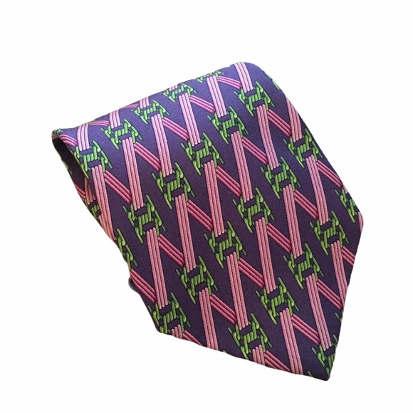 Gucci Other - GUCCI LINKS GUCCISIMA PURPLE SILK NECK TIE, NEW